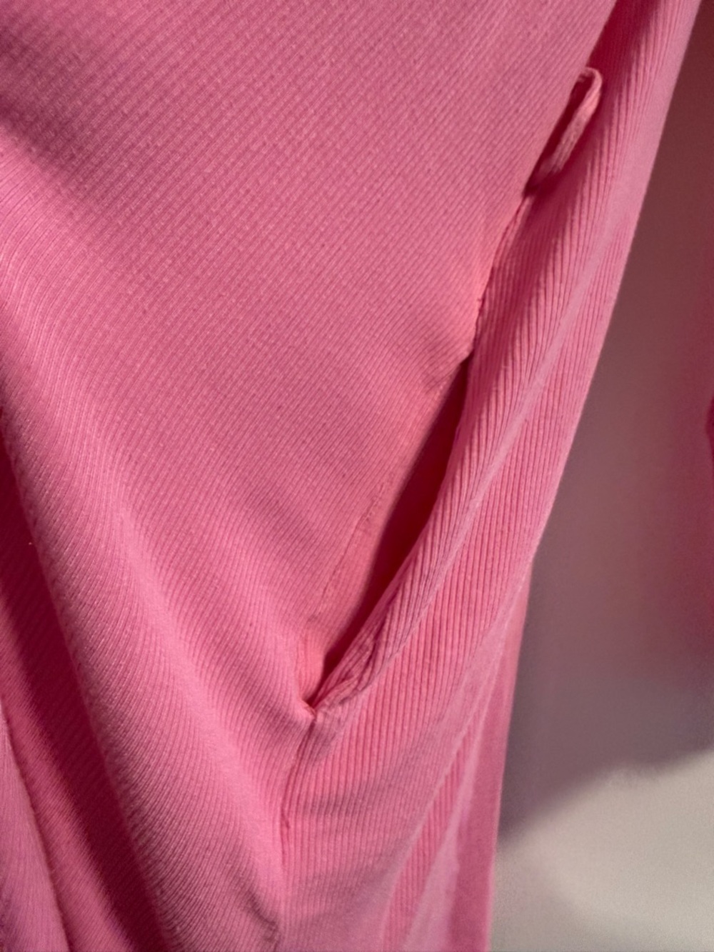 SKIMS XL soft lounge ribbed belted robe bubble gum pink pockets cozy loungewear - Picture 6 of 8